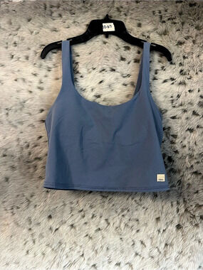 Vuori daily tank cropped med blue 791